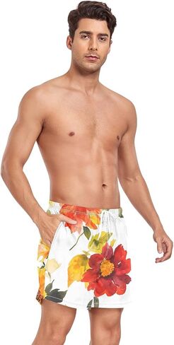 Men's Swim Trunks Men's Lined Workout Running Shorts with Compression Liner Beachwear Quick Dry Elastic in Saudi Arabia