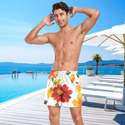 Men's Swim Trunks Men's Lined Workout Running Shorts with Compression Liner Beachwear Quick Dry Elastic in Saudi Arabia