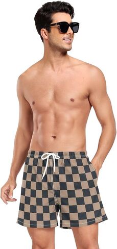 Men's Swimming Trunks Men's Double Layer Workout Running Shorts with Pockets Training Shorts Quick Dry in Saudi Arabia