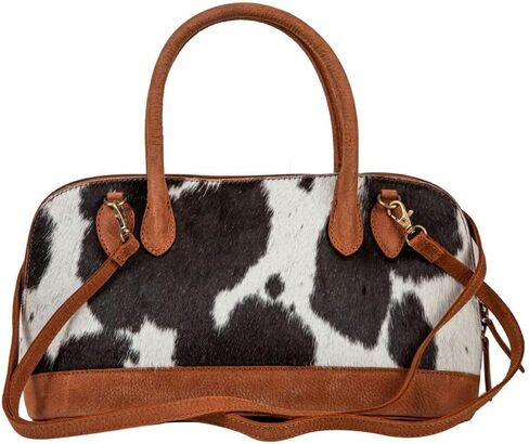 Myra Bag Western Top Handle Bag for Women, Upcycled Hairon Leather Handbag - Westward Hair - on in Kuwait