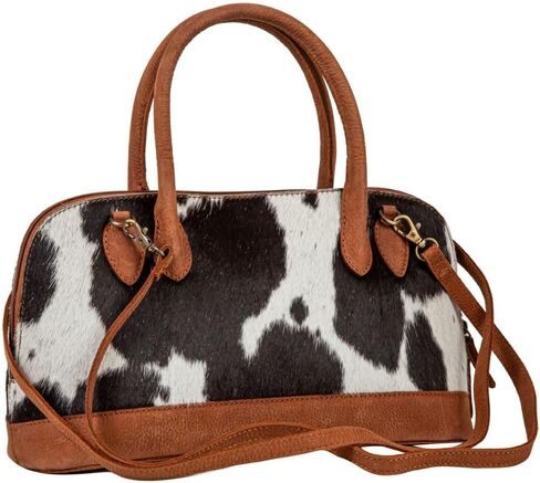 Myra Bag Western Top Handle Bag for Women, Upcycled Hairon Leather Handbag - Westward Hair - on in Kuwait