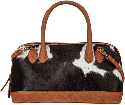 Myra Bag Western Top Handle Bag for Women, Upcycled Hairon Leather Handbag - Westward Hair - on in Kuwait