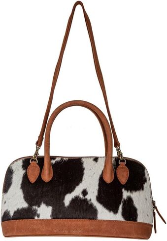 Myra Bag Western Top Handle Bag for Women, Upcycled Hairon Leather Handbag - Westward Hair - on in Kuwait