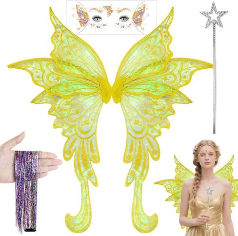 Fairy Wings Adult Women, Butterfly Angle Wings Fairy Costume for Woman Girls, Fairy Accessories for Halloween Costumes in Saudi Arabia