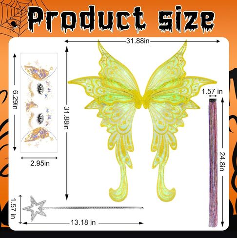 Fairy Wings Adult Women, Butterfly Angle Wings Fairy Costume for Woman Girls, Fairy Accessories for Halloween Costumes in Saudi Arabia
