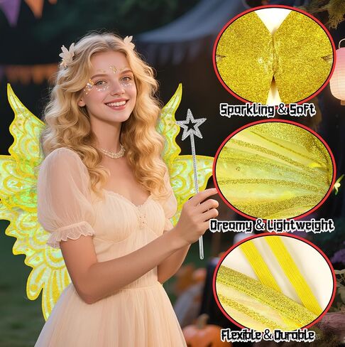Fairy Wings Adult Women, Butterfly Angle Wings Fairy Costume for Woman Girls, Fairy Accessories for Halloween Costumes in Saudi Arabia