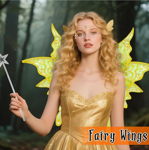 Fairy Wings Adult Women, Butterfly Angle Wings Fairy Costume for Woman Girls, Fairy Accessories for Halloween Costumes in Saudi Arabia