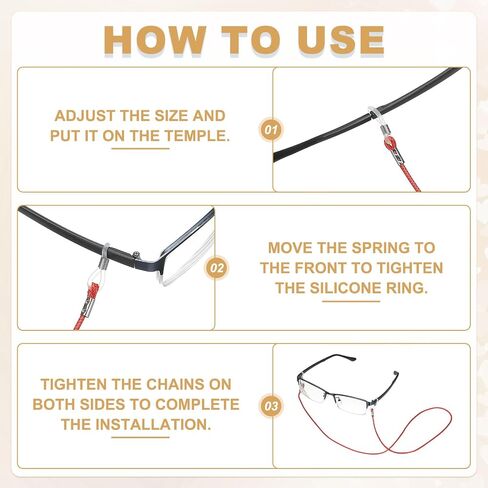 uxcell Braided Eyeglasses Strap, Eyeglass Chain for Women and Men, Elegant Weaving Sunglasses Lanyards Holder in Saudi Arabia