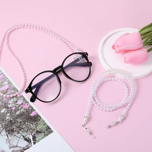 3 PCS Eyeglass Chains for Women, Pearl Beaded Glasses Chain for Women, Stylish Eyeglasses Chains for Sunglasses, Myopia Glass, 3 Colors in Saudi Arabia