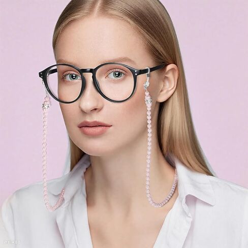 3 PCS Eyeglass Chains for Women, Pearl Beaded Glasses Chain for Women, Stylish Eyeglasses Chains for Sunglasses, Myopia Glass, 3 Colors in Saudi Arabia