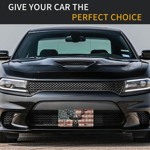 غطاء لوحة الترخيص الأمامي ، العلم الأمريكي Bigfoot Sasquatch Car Decor التبعية الألومنيوم المعدني المقاوم للصدأ في الولايات المتحدة لوحة الحداثة تغطية العلامة الزخرفية مع 4 ثقوب للرجال 6 * 12 في in Kuwait