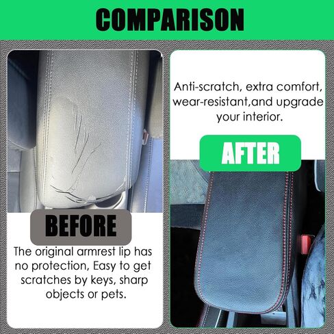 Center Console Cover for Chevy Colorado/GMC Canyon - Soft Armrest Cover Protector Cushion for Chevy Colorado GMC Canyon 2023 2024 2025 Interior Accessories - Red in Saudi Arabia