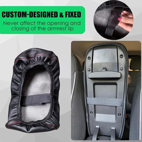 Center Console Cover for Chevy Colorado/GMC Canyon - Soft Armrest Cover Protector Cushion for Chevy Colorado GMC Canyon 2023 2024 2025 Interior Accessories - Red in Saudi Arabia