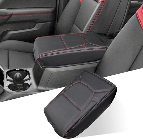 Center Console Cover for Chevy Colorado/GMC Canyon - Soft Armrest Cover Protector Cushion for Chevy Colorado GMC Canyon 2023 2024 2025 Interior Accessories - Red in Saudi Arabia