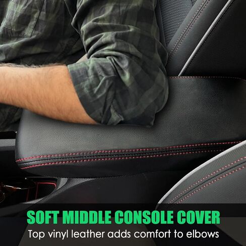 Center Console Cover for Chevy Colorado/GMC Canyon - Soft Armrest Cover Protector Cushion for Chevy Colorado GMC Canyon 2023 2024 2025 Interior Accessories - Red in Saudi Arabia