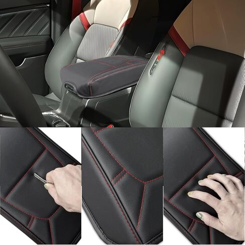 Center Console Cover for Chevy Colorado/GMC Canyon - Soft Armrest Cover Protector Cushion for Chevy Colorado GMC Canyon 2023 2024 2025 Interior Accessories - Red in Saudi Arabia