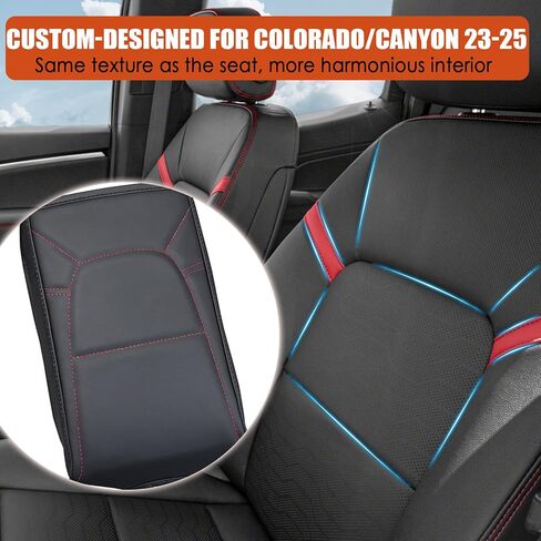 Center Console Cover for Chevy Colorado/GMC Canyon - Soft Armrest Cover Protector Cushion for Chevy Colorado GMC Canyon 2023 2024 2025 Interior Accessories - Red in Saudi Arabia