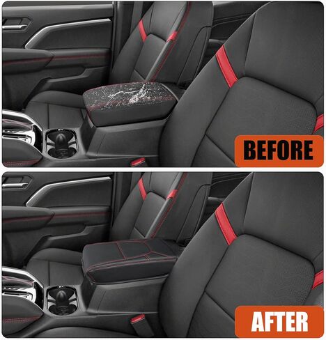 Center Console Cover for Chevy Colorado/GMC Canyon - Soft Armrest Cover Protector Cushion for Chevy Colorado GMC Canyon 2023 2024 2025 Interior Accessories - Red in Saudi Arabia