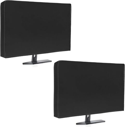 2Pack Waterproof Computer Monitor Dust Cover, Luxiv Black Full Body Cover for Computer Screen Computer Monitor Covers for Desktops Anti-Static LCD-Silky HD Panel Dust Cover (LLW-computer cover 2P-S) in Saudi Arabia