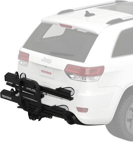 حامل الدراجة Yakima OnRamp LX ذو 3 مواضع مزدوجة مع منحدر مدمج وأشرطة للعجلات وحلقة قفل لأجهزة استقبال وصلة 2 بوصة، أسود in Kuwait