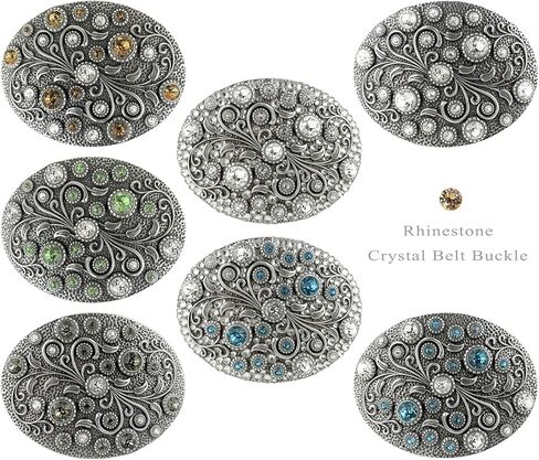 Rhinestone Crystal Belt Buckle Antique Oval Floral Engraved Buckle-Light & Dark Amethyst in Saudi Arabia