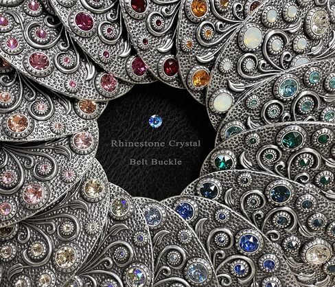 Rhinestone Crystal Belt Buckle Antique Oval Floral Engraved Buckle-Light & Dark Amethyst in Saudi Arabia