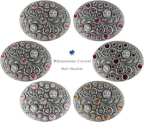 Rhinestone Crystal Belt Buckle Antique Oval Floral Engraved Buckle-Light & Dark Amethyst in Saudi Arabia