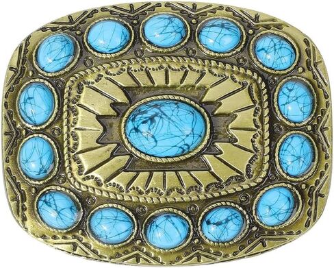 خمر الحزام الغربي مشبك المستطيل الأحمر الفيروز الريفي Big Belt Buckles المجوهرات البوهيمية على الطراز للرجال السيدات جينز جينز تنورة زينة الملابس ملابس روديو الزي in Kuwait
