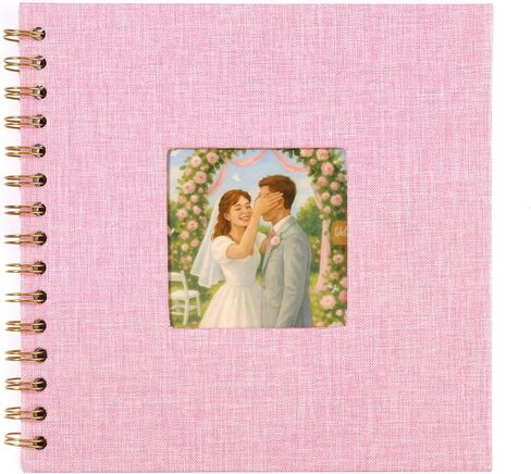 Beige Linen Hardcover Scrapbook, 7x7 Inch Photo Album with 40 White Pages + Corner Stickers, DIY Memory Book for Wedding, Baby, Travel Keepsakes in Saudi Arabia