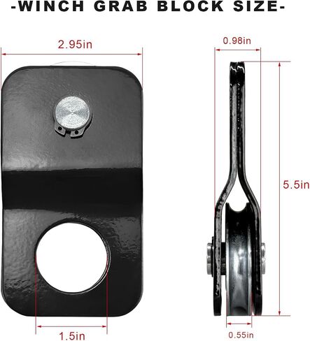 8000 LBS Capacity Winch Snatch Block, Heavy Duty Towing Pulley Blocks for Synthetic Rope Steel Cable, Universal Tackle Pulley Offroad Recovery Accessory for Truck ATV UTV in Saudi Arabia