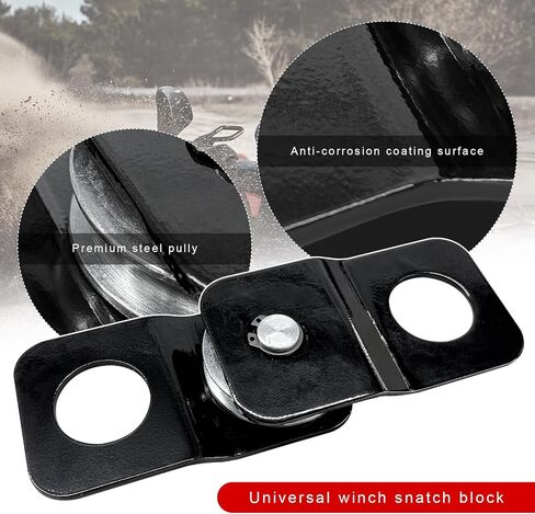 8000 LBS Capacity Winch Snatch Block, Heavy Duty Towing Pulley Blocks for Synthetic Rope Steel Cable, Universal Tackle Pulley Offroad Recovery Accessory for Truck ATV UTV in Saudi Arabia