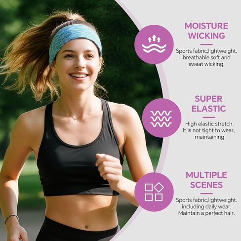 العصابات غير المنقولة للنساء للنساء ، عصابة رأس اليوغا الواسعة الرطوبة ، وعرق رياضة مرن ناع in Kuwait