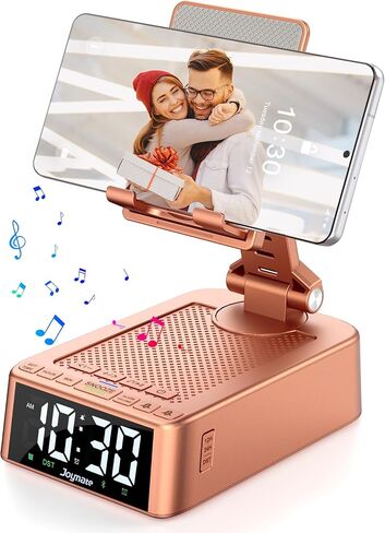 Gifts for Women Girls, Joymate Phone Stand with Bluetooth Speaker 360° Rotable Angel Adjustable Cell Phone Holder for Desk with HD Subwoofer Sound Fits All Phones,Tablets (Pink) in Saudi Arabia