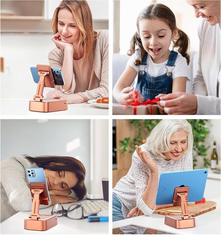 Gifts for Women Girls, Joymate Phone Stand with Bluetooth Speaker 360° Rotable Angel Adjustable Cell Phone Holder for Desk with HD Subwoofer Sound Fits All Phones,Tablets (Pink) in Saudi Arabia