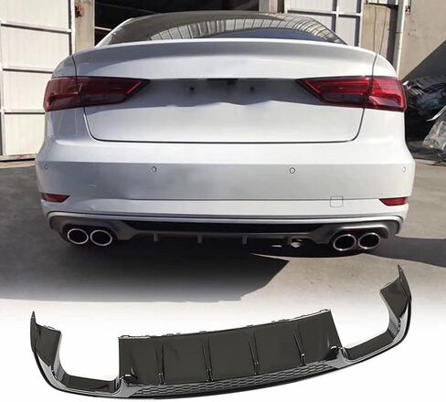 Carbon Fiber Rear Diffuser for Audi S3 A3 Sline Sedan 2014-2016 Bumper Cover Lower Lip Spoiler Valance Protector Body Kits Factory Outlet NOT for A3 Base Models. in Saudi Arabia