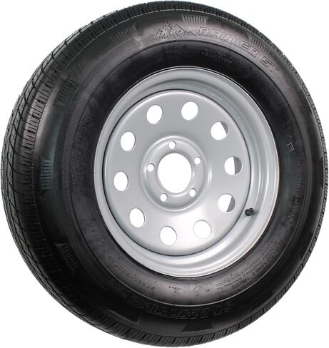 ecustomrim 2 عبوة مقطورة شعاعية إطار الفضة ST225/75R15 نطاق التحميل D 5 العروة على 4.5 عجلة معيارية - 6 سنوات ضمان مع الطريق المجاني in Saudi Arabia