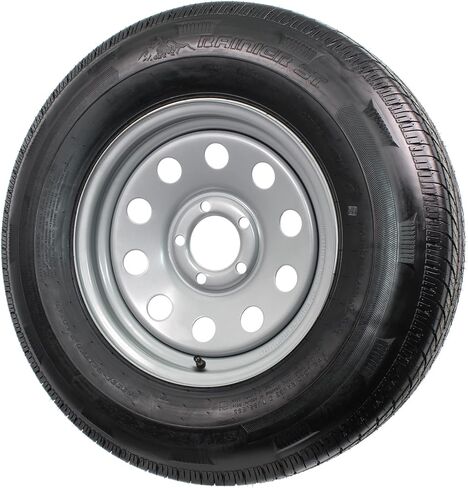 ecustomrim 2 عبوة مقطورة شعاعية إطار الفضة ST225/75R15 نطاق التحميل D 5 العروة على 4.5 عجلة معيارية - 6 سنوات ضمان مع الطريق المجاني in Saudi Arabia