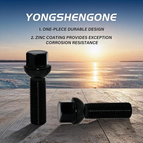 40mm Shank 14x1.5 Lug Bolts, 20pcs Black Ball Seat 61mm Tall Lug Studs for Wheel Spacers, 17mm Hex, 40mm Thread Length Extended Wheel Hub Bolt in Saudi Arabia