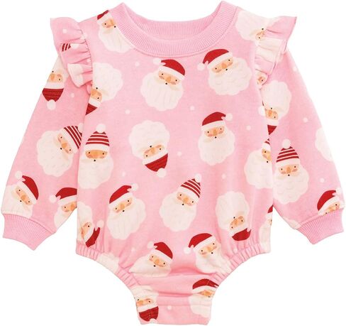 Mud Pie Kids Christmas Pink Santa Sweatshirt Bubble in Kuwait