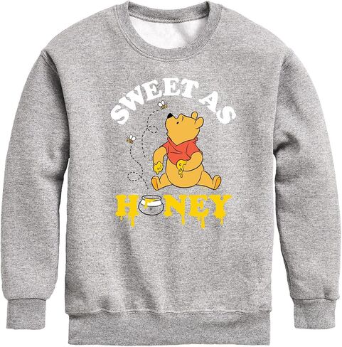 Disney Winnie The Pooh - Enjoying Honey - Sweet as Honey - Toddler and Youth Crewneck Fleece Sweatshirt in Saudi Arabia
