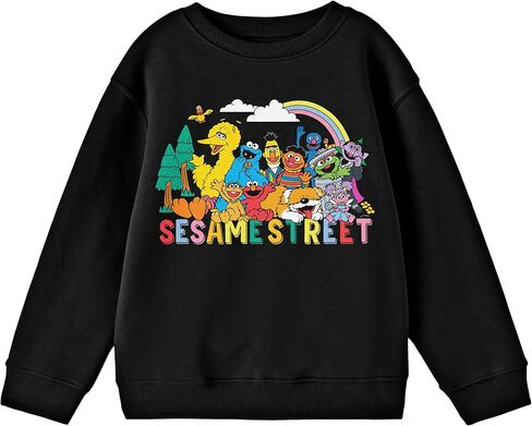 Sesame Street Outdoor Forme Group Art Crew Neck Long Sleeve Youth Black Sweatshirt in Saudi Arabia
