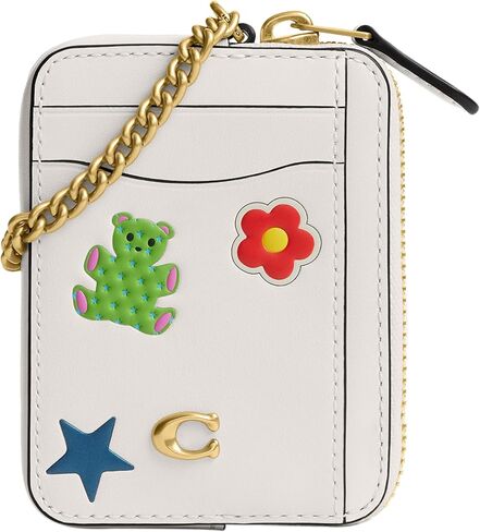 Coach Women's Essential Chain Card Case with Sticker Print, B4/Chalk Multi in Saudi Arabia