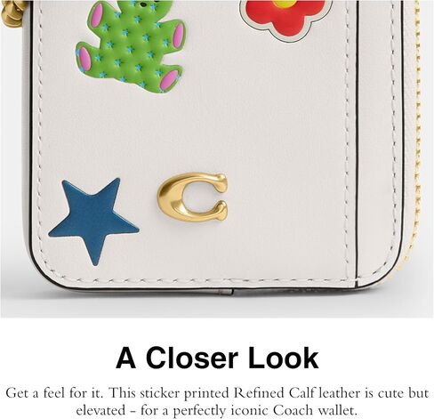 Coach Women's Essential Chain Card Case with Sticker Print, B4/Chalk Multi in Saudi Arabia