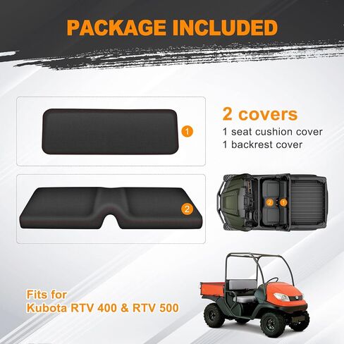 Bordan RTV مقعد مقعد للماء لـ Kubota RTV 400 & RTV 500 ، أغطية المقعد الثقيلة 1680D لغطاء Kubota UTV في الهواء in Kuwait