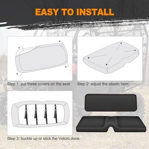 Bordan RTV مقعد مقعد للماء لـ Kubota RTV 400 & RTV 500 ، أغطية المقعد الثقيلة 1680D لغطاء Kubota UTV في الهواء in Kuwait