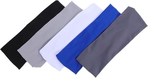 5pcs Sports Headbands Soft Elastic Wicking Hairbands for Boys Quick Dry Sweatbands for Soccer Basketball Running Versatile Use Gentle Skin Modern Sporty Design in Saudi Arabia