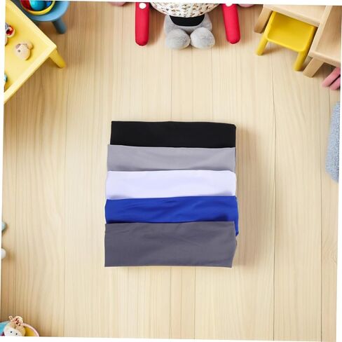 5pcs Sports Headbands Soft Elastic Wicking Hairbands for Boys Quick Dry Sweatbands for Soccer Basketball Running Versatile Use Gentle Skin Modern Sporty Design in Saudi Arabia