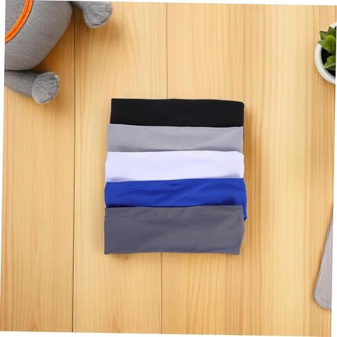 5pcs Sports Headbands Soft Elastic Wicking Hairbands for Boys Quick Dry Sweatbands for Soccer Basketball Running Versatile Use Gentle Skin Modern Sporty Design in Saudi Arabia
