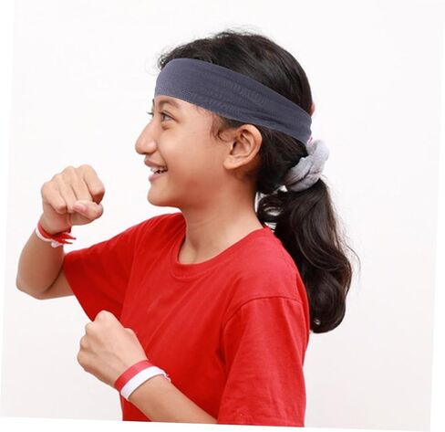 5pcs Sports Headbands Soft Elastic Wicking Hairbands for Boys Quick Dry Sweatbands for Soccer Basketball Running Versatile Use Gentle Skin Modern Sporty Design in Saudi Arabia