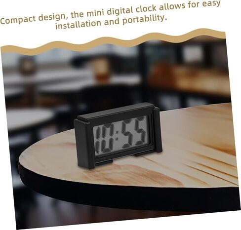 Cabilock Compact Mini Digital Clock for Car Dashboard Small Plastic Vehicle Clock for Auto Dash Portable Tiny Digital Display Suitable for Home and Office Use in Saudi Arabia